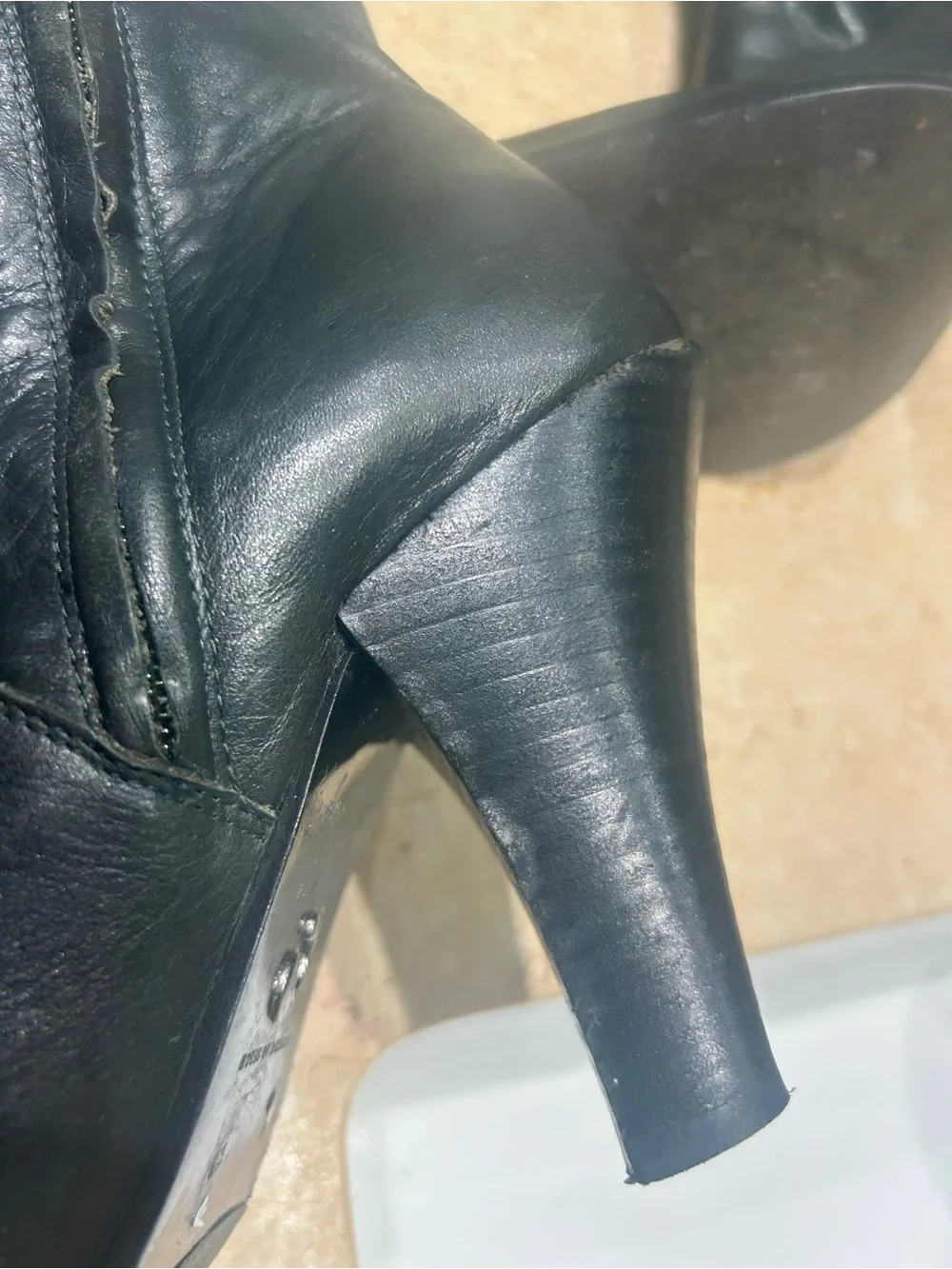 Leather House of Dereon Black Studded Knee-High Women's Boots